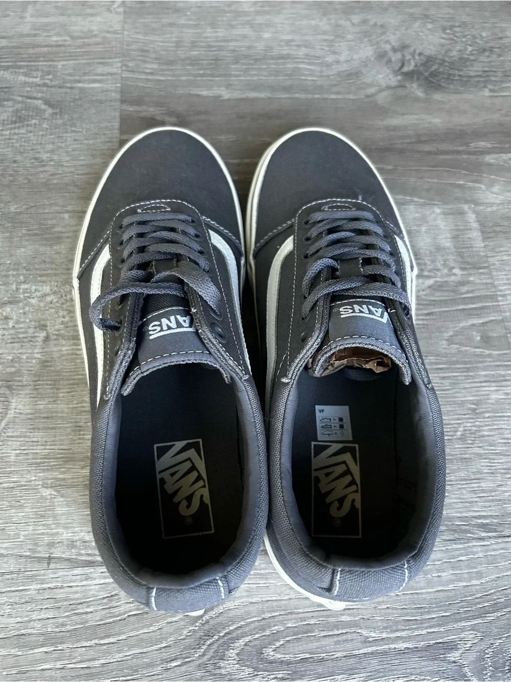 Vans Charcoal Low-Top Skate Sneakers with White Stripe
